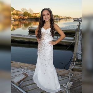White Sequined Prom / Sweet 16 Gown